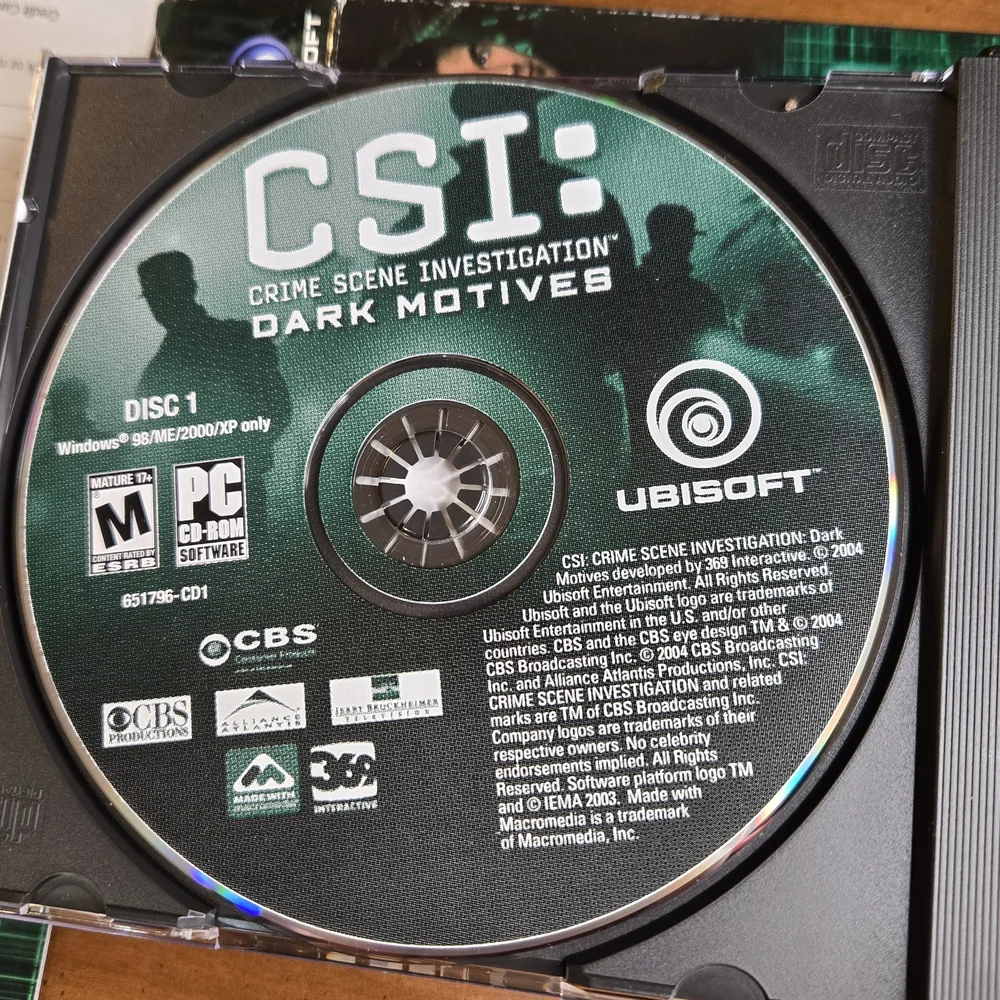 CSI Dark Motives PC Game Complete 3 Disc Set w Case Manual
